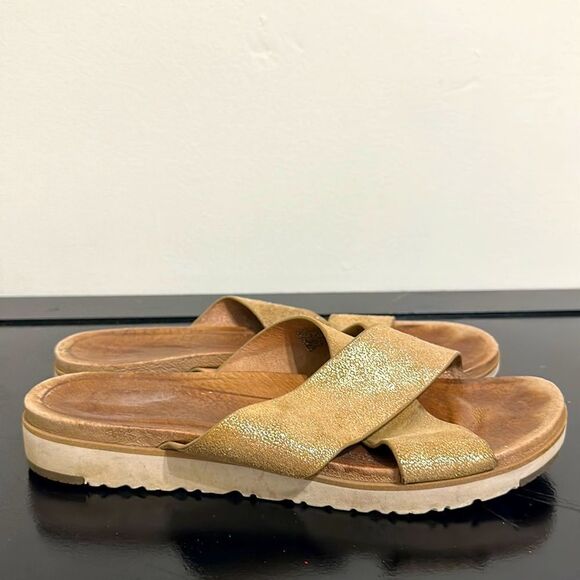 UGG Metallic Crisscross Strap Slip-on Sandals Sz 10 - Picture 2 of 7